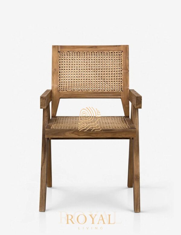Chair Teak Wood Natural Rustic Rotan Alvi