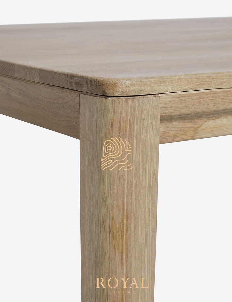 Reese Dining Table Jati Solid Wood Natural - Gambar 4