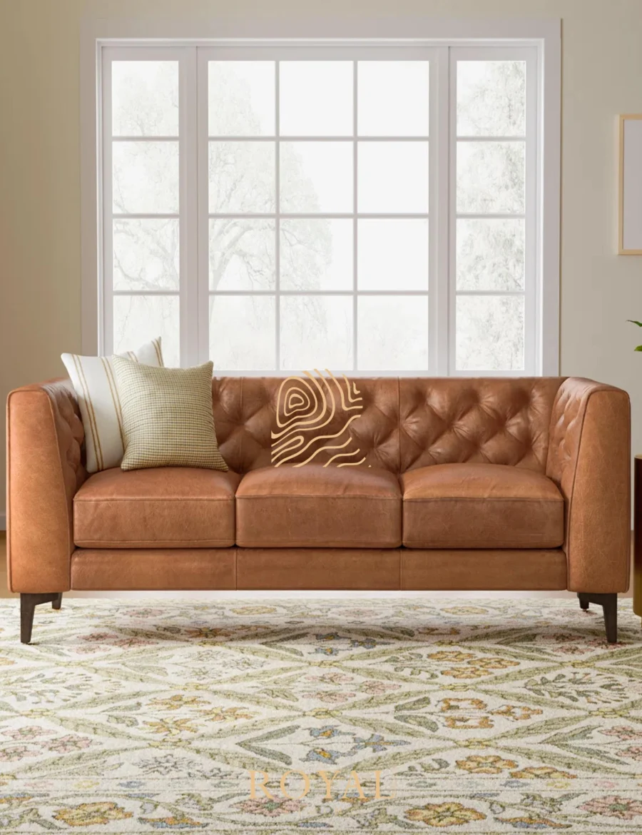 PEALE Sofa Tamu Kulit 3 Seater - Sofa Tamu Mewah