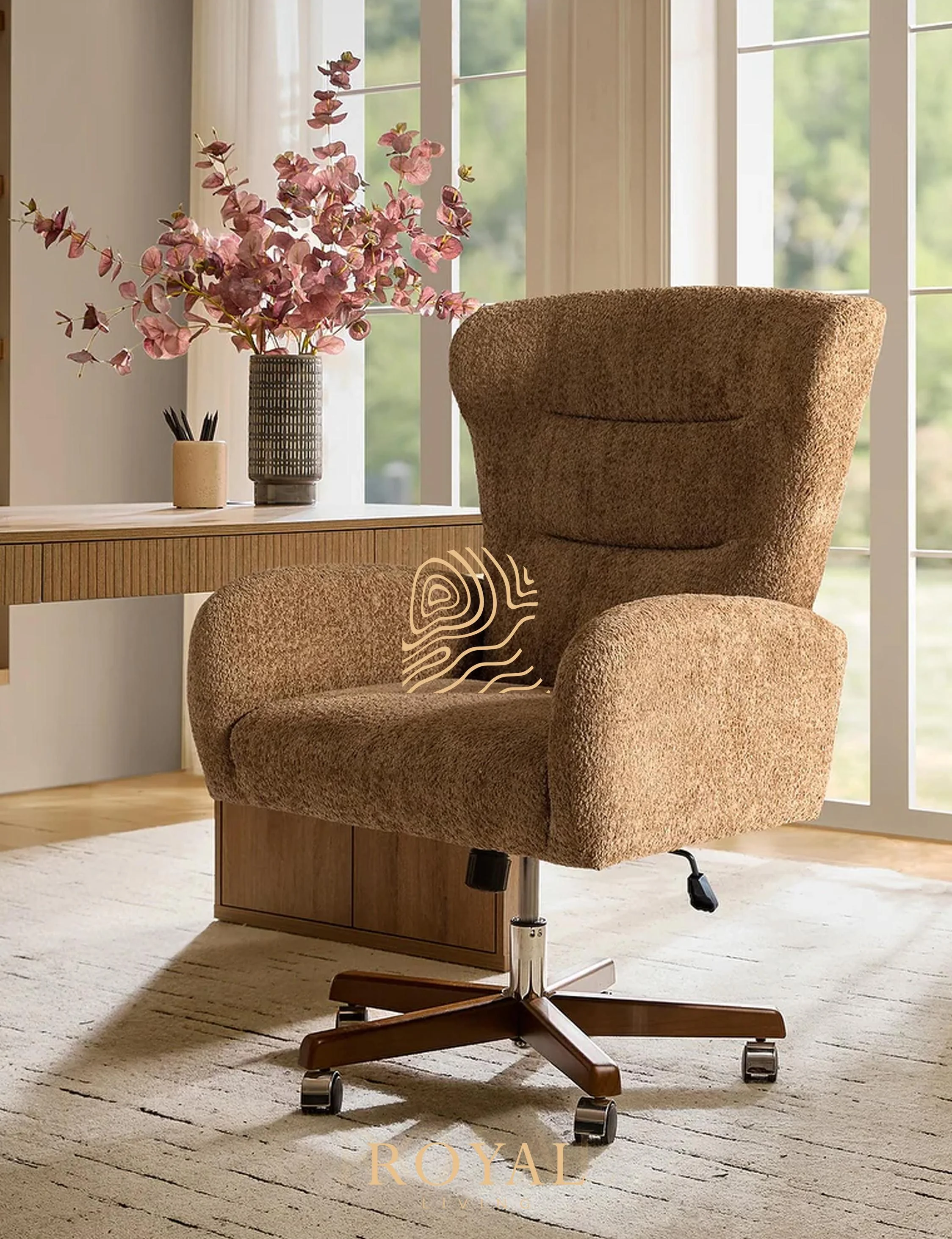 Sephine Kursi Kantor Mewah Minimalis, kursi kantor mewah, kursi kantor minimalis, kursi kantor boucle, kursi kantor premium, kursi direktur modern, executive office chair, kursi kerja ergonomis, kursi kantor modern, kursi home office mewah, kursi kerja minimalis, kursi kantor elegan, kursi putar kantor, kursi kantor kaki kayu, furniture kantor premium, kursi kantor estetik, kursi kerja premium, kursi kantor eksklusif, modern office chair, kursi kerja nyaman, Royal Living